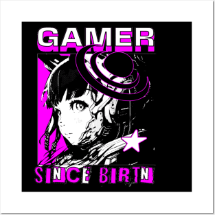 Gamer Since Birth, Funny Gift Gaming Quotes Posters and Art